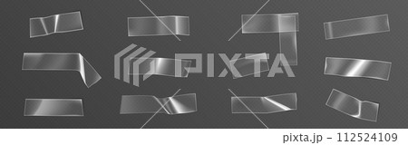 Transparent adhesive plastic cut tape patch. 112524109