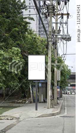 large blank billboard on a street wall large blank billboard on a street wall 112524141