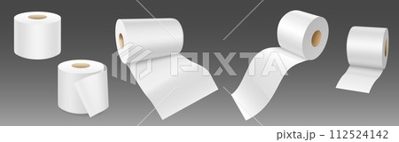 White empty toilet paper rolls stand and lay. White empty toilet paper rolls stand and lay. 112524142