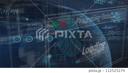 Image of financial data processing over globe 112525274