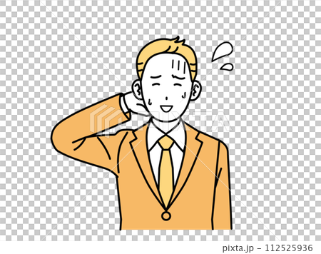 一個心煩意亂、苦笑的上班族,一個商人 一個心煩意亂、苦笑的上班族,一個商人 112525936