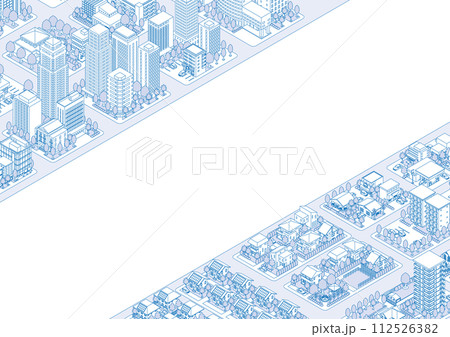街並みの立体図. 都市の景観.  112526382