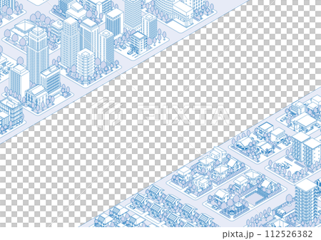 街並みの立体図. 都市の景観.  112526382