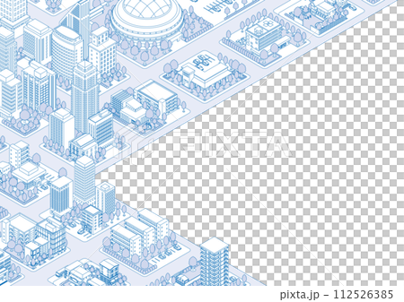 城市景觀的三維視圖。 112526385