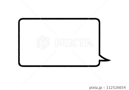 ラフな線で描いたシンプルな四角い吹き出し 112526654