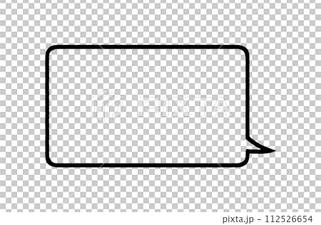 ラフな線で描いたシンプルな四角い吹き出し 112526654