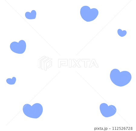 ハートマーク　枠　青色 112526728