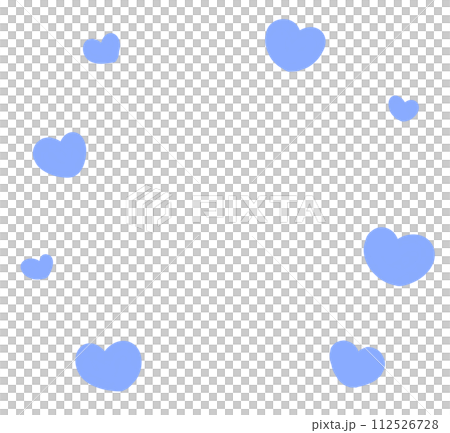 ハートマーク　枠　青色 112526728