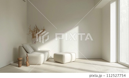 Living Room mockup Nordic Minimalism. 112527754