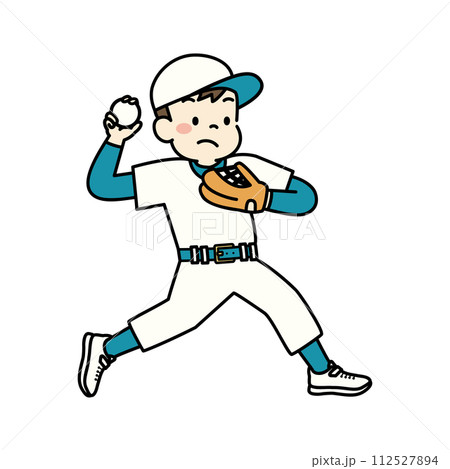 野球をする子どものイラスト　ピッチャー 112527894