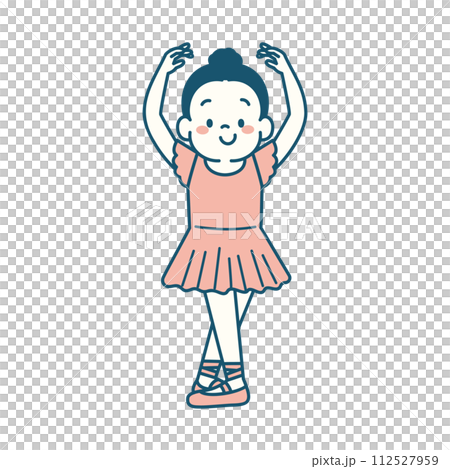 バレエをする女の子のイラスト　シンプル 112527959