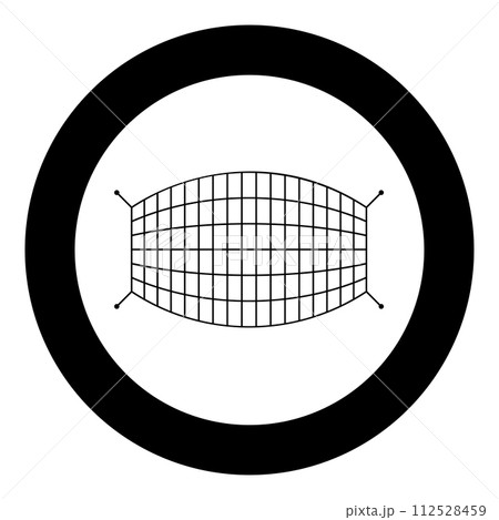 Fishnet rope net icon in circle round black color vector illustration image solid outline style 112528459