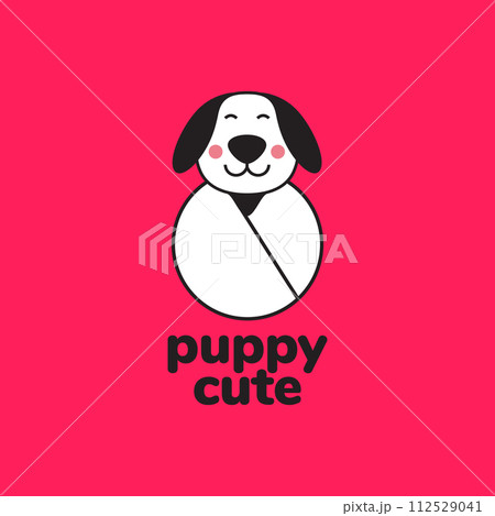 puppy born dog cute mascot cartoon baby modern logo vector icon illustration 112529041