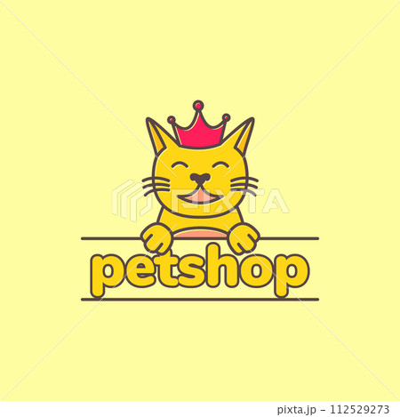 animal pets cat kitten crown king pet shop mascot cartoon cute logo design vector animal pets cat kitten crown king pet shop mascot cartoon cute logo design vector 112529273