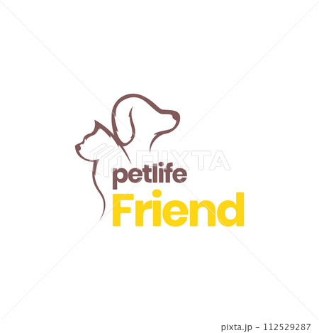 animal pets cat dog isolated modern mascot simple logo design vector animal pets cat dog isolated modern mascot simple logo design vector 112529287
