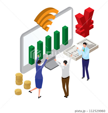 お得なインターネット料金で喜ぶ人々 112529960