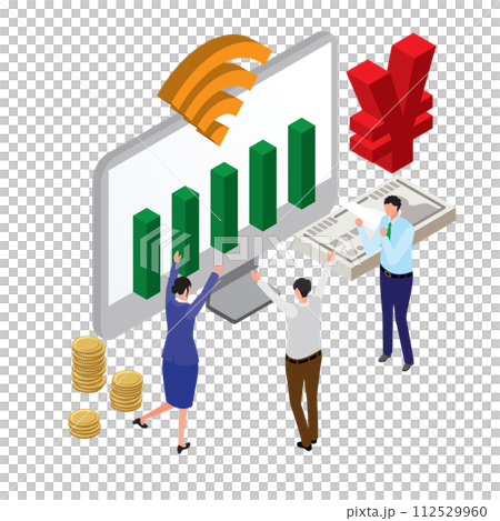 お得なインターネット料金で喜ぶ人々 112529960