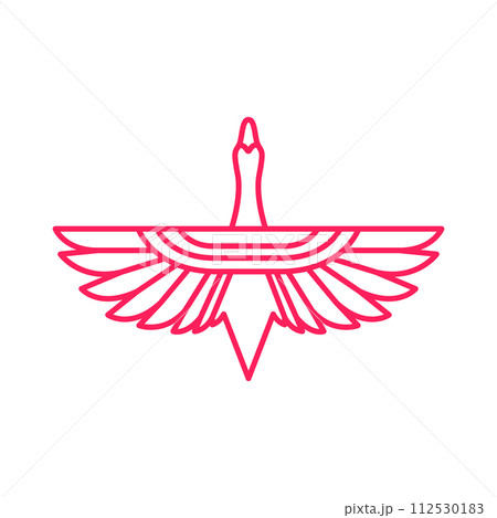 flying bird goose modern geometric line art logo design vector flying bird goose modern geometric line art logo design vector 112530183