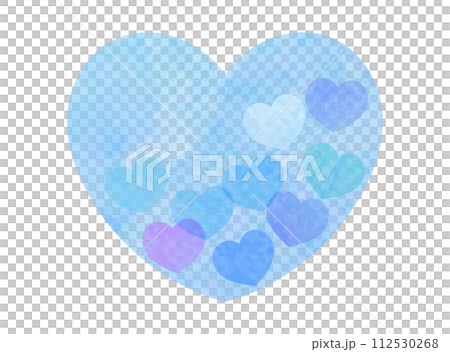 Illustration of many small hearts inside a large blue heart 112530268