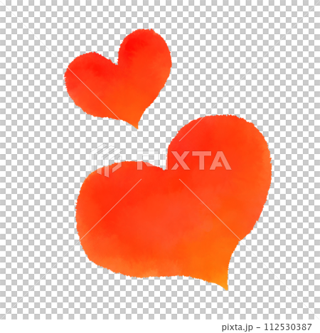 Hand drawn illustration of two hearts 112530387