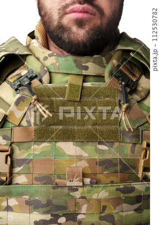 Close up of military man in uniform Close up of military man in uniform 112530782