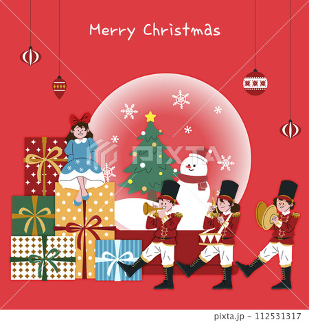 Snowball and gift soldiers 112531317