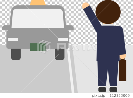 Image material of an office worker stopping a taxi Image material of an office worker stopping a taxi 112533009
