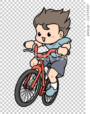 自転車を漕ぐ子ども 自転車を漕ぐ子ども 112534387
