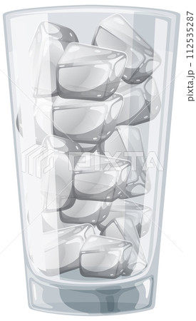 Chilled Drink in a Glass with Ice 112535287