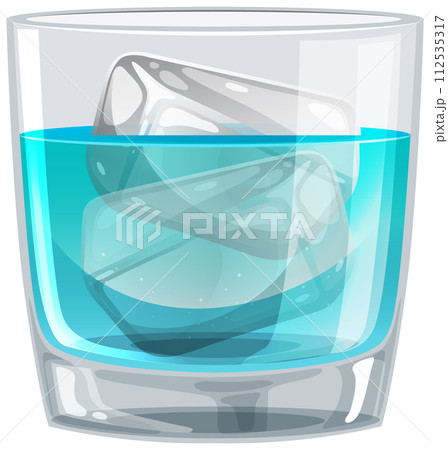 Crystal Clear Glass of Water with Ice Crystal Clear Glass of Water with Ice 112535317