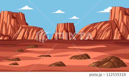 Desert Canyons Under Blue Sky 112535319