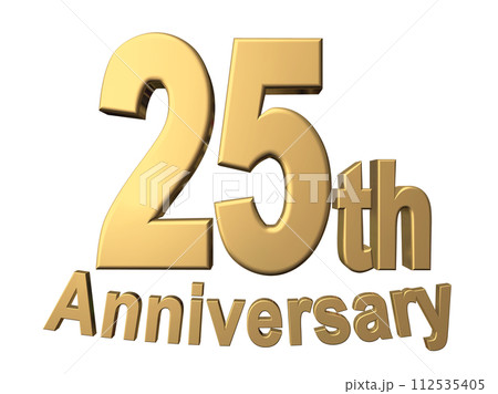 3DCG文字「25th Anniversary/25周年」ゴールド,金 3DCG文字「25th Anniversary/25周年」ゴールド,金 112535405