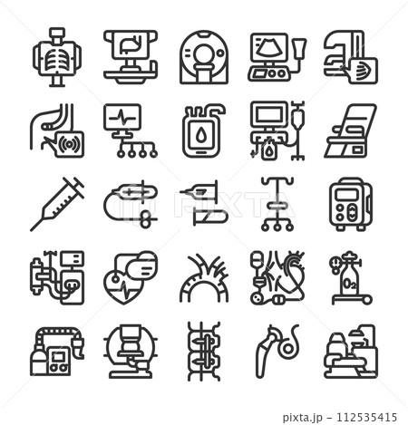 医療機器 検査機器 アイコン セット 112535415