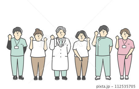 医療介護従事者　イラストセット 112535705