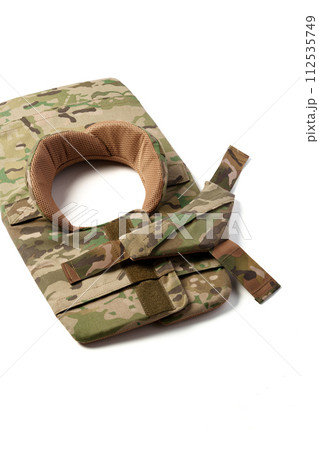 Tactical neck protection module isolated on white Tactical neck protection module isolated on white 112535749
