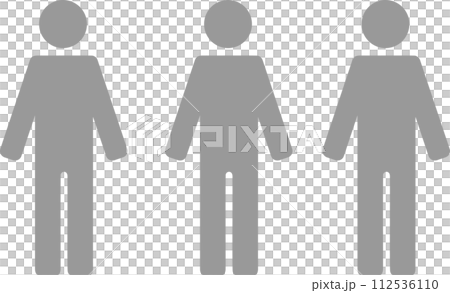 People pictogram upright silhouette icon whole body group 112536110