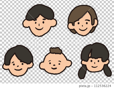 Family face icon hand drawn illustration 112536224