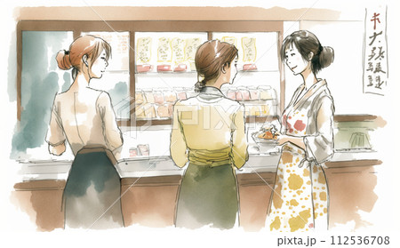 デパ地下のせんべい売場での客と店員のやりとり