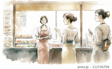 デパ地下の試食販売員とお客さん