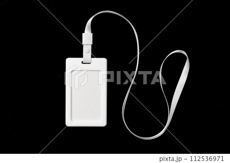 Blank badge mockup on black background copy space 112536971