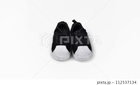 black shoes on a white background 112537134