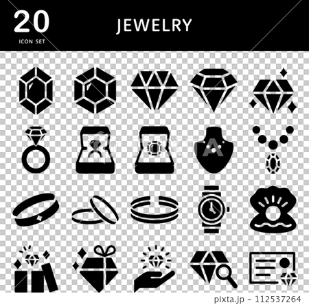 Gem Jewelry Icon Set Gem Jewelry Icon Set 112537264