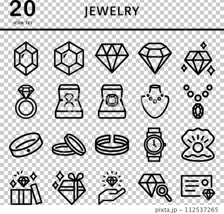Gem Jewelry Icon Set 112537265