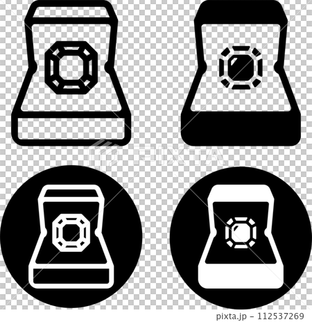 Jewelry in a box icon set 112537269