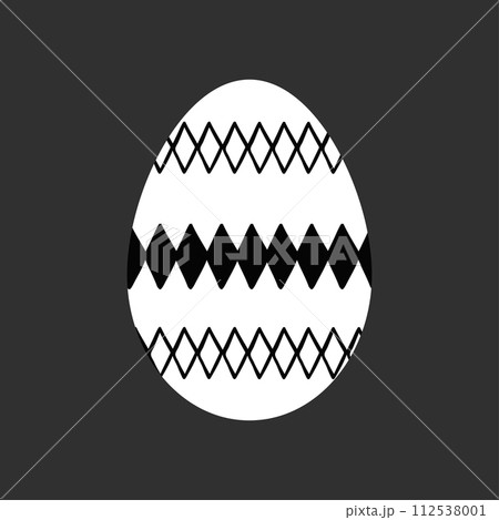 Black and white geometric decorative Easter egg Black and white geometric decorative Easter egg 112538001
