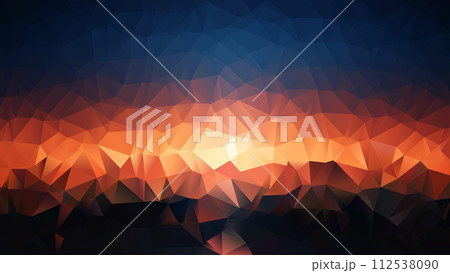 Vector Low poly abstract blue and orange background, trendy, geometric, business luxury polygonal wallpaper 112538090