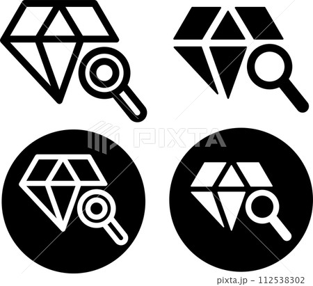 宝石　鑑定　アイコンセット 112538302