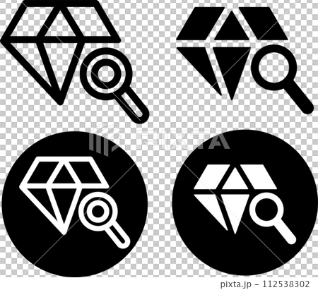 宝石　鑑定　アイコンセット 112538302
