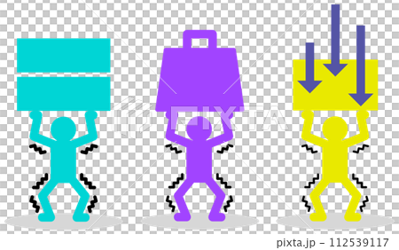 一個人在搖晃中拼命舉起重物的插圖 112539117