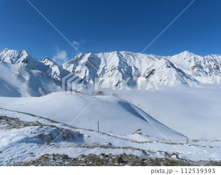 厳冬期の八方池(八方池から見える不帰の嶮) 112539393